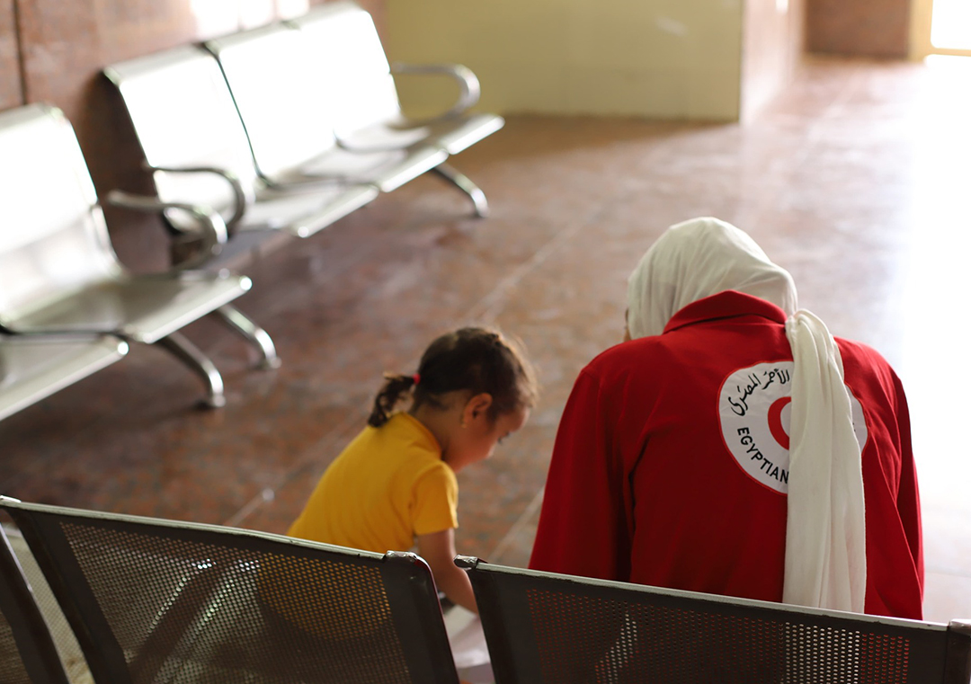 Providing services to injured Palestinians and their companions at Nakhl Hospital in Central Sinai.